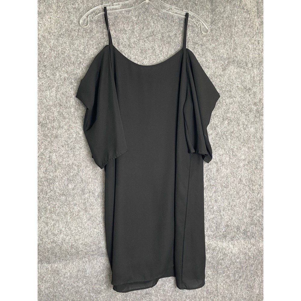 Oyanus‎ Black Cold Shoulder Dress XXL Minimalist Cocktail Party Eveningwear Chic